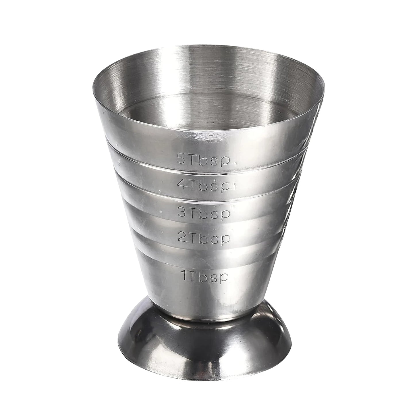 Edelstahl-Messbecher mit Rührlöffel, Cocktail-Jigger, Messbecher, 2,5 oz/5 TBSP/75 ml, Liquor Shot Set, Bar-Zubehör