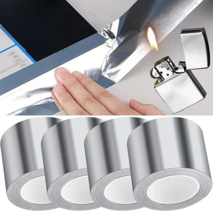1–10 Rollen robustes Aluminiumfolienband zur Kanalabdichtung und Reparatur von Heißwasserrohren, hitzebeständiger, wasserfester Klebstoff