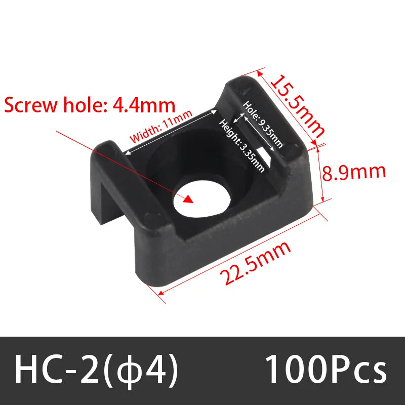 50/100pcs Kabelbinder halterungen Sitz fester Sitz Draht wallens attel Typ Kunststoff halter weiß schwarz stm HC-2 HC-4 Datenleitung wickler