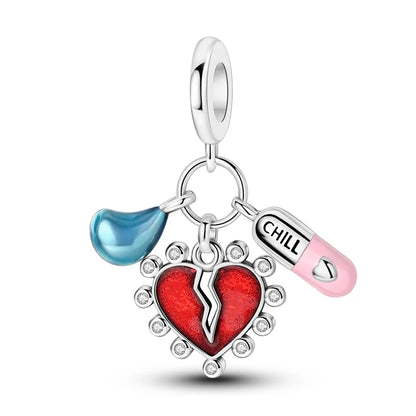 Klassische Krankenwagenperlen und Pillen-Stethoskop-Medizinbox aus 925er-Sterlingsilber, baumelnder Charm, passend für Armbänder, Krankenschwester-Tag-Anhänger, Geschenke