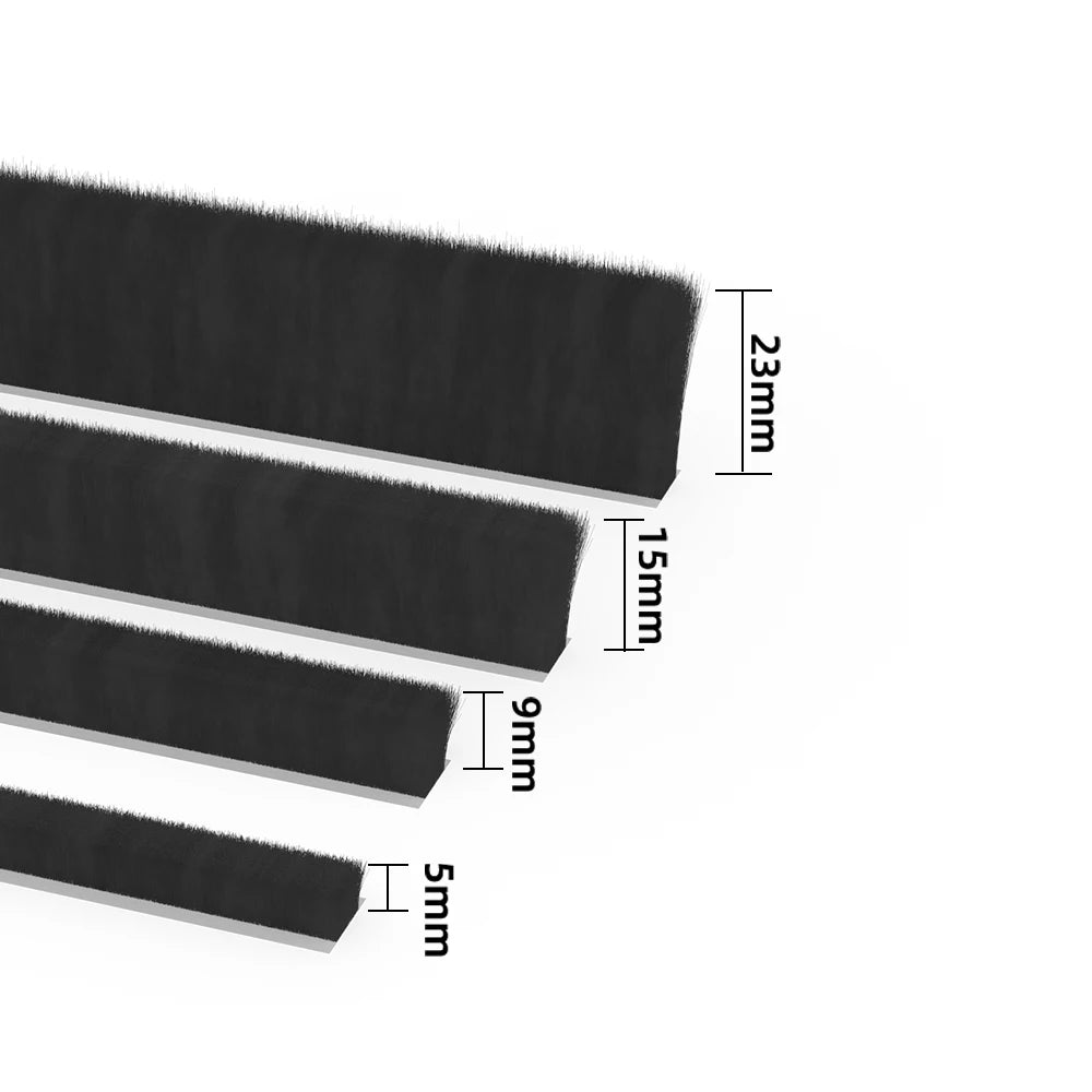 Selbstklebender Dichtungsstreifen für Tür- und Fensterbürsten, winddicht, staubdicht, schalldichtes Isolierband, schneidbar, 5–23 mm