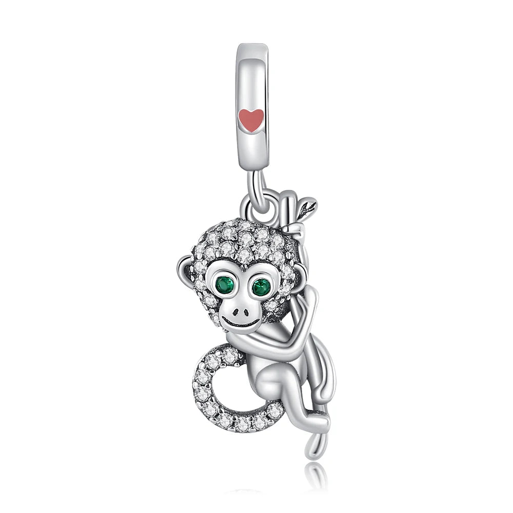 Tier-Serie, 925er-Sterlingsilber, Giraffe, Kamel, Gans, Orang-Utan, Affe, Siegel-Charm, passend für DIY-Armbänder, Halsketten, edler Schmuck, Geschenke