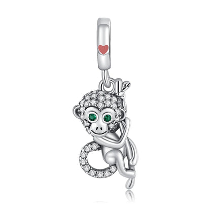 Tier-Serie, 925er-Sterlingsilber, Giraffe, Kamel, Gans, Orang-Utan, Affe, Siegel-Charm, passend für DIY-Armbänder, Halsketten, edler Schmuck, Geschenke