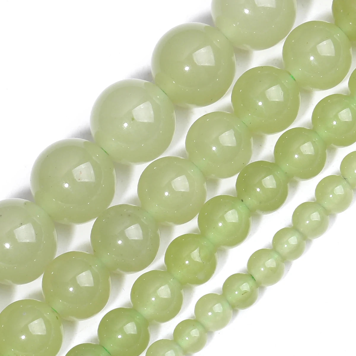 SHIJIWLS Hetian-Jade-Perlen, lose Distanzperlen werden für die Schmuckherstellung, DIY-Armband-Fußkettchen-Zubehör 4/6/8/10 mm verwendet