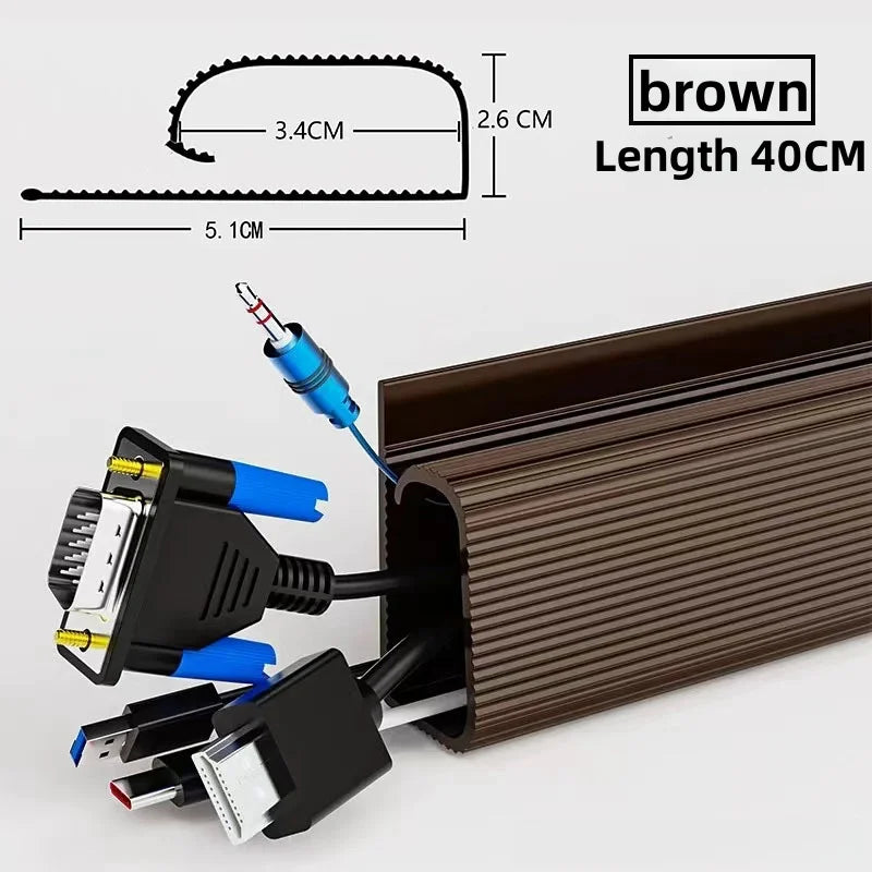 5/1 stücke PVC Kanal Unter Schreibtisch Kabel Management Tablett Organizer Netzkabel draht hider Streifen Protecter Kein Bohren kabel Raceway