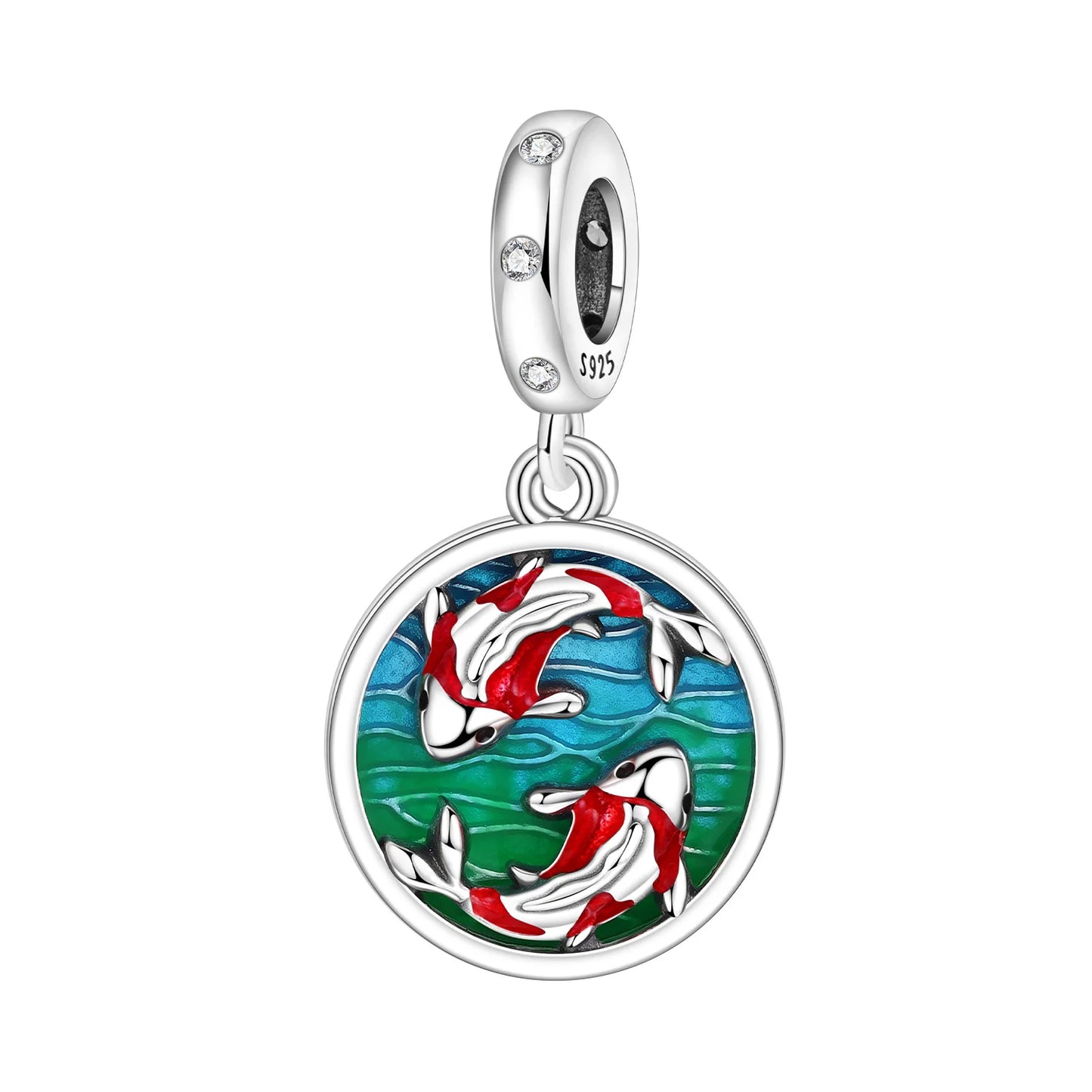 Blauer Charm, 925er Sterlingsilber, Ozeanperlen, Betta-Fisch-Anhänger, Geburtstagsfeier, Geschenk für Frauen, Armband, Halskette, DIY-Perlen, Schmuck