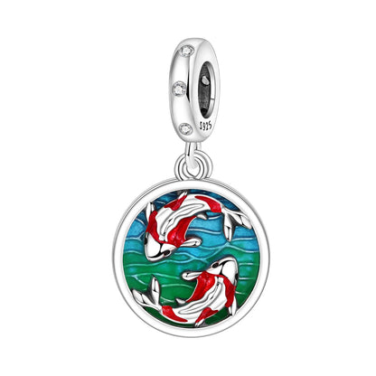 Blauer Charm, 925er Sterlingsilber, Ozeanperlen, Betta-Fisch-Anhänger, Geburtstagsfeier, Geschenk für Frauen, Armband, Halskette, DIY-Perlen, Schmuck
