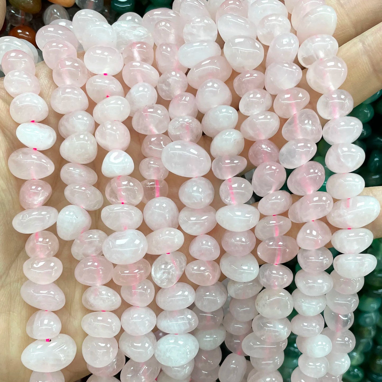 10-12mm Naturstein Rosenquarz Kristall Turmalin Achate Jade lose Abstand halter für Schmuck herstellung DIY Armband Halskette Materialien
