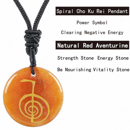 Heißer natürlicher Kristall quarz cho ku rei Reiki Energie symbol Anhänger alte spirituelle Heilung Halsketten Anhänger Frauen Mann Schmuck