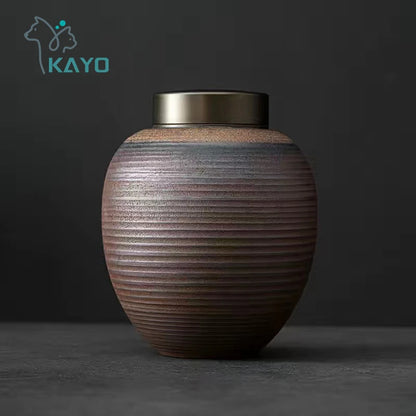Funeral urns for dogs and cats, pet in Japanese wabisabi style in loving memory, large urn for ashes, human, customizable text