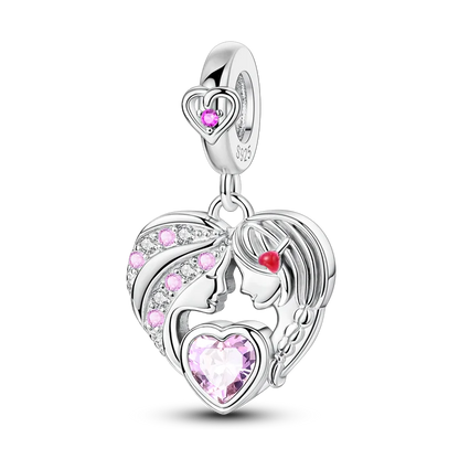 Charm-Perle aus 925er-Sterlingsilber, Mutter-Geschenk, Mutter, Liebe, glückliche Familie, baumelnd, passend für Original-Armreif, Halskette, DIY-Schmuck