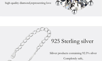 PERFANY 0,5-5CT Moissanit Halskette für Frauen S925 Reines Silber Klassische Sechs Klaue Runde Diamant Anhänger Minimalistischen Hochzeit schmuck