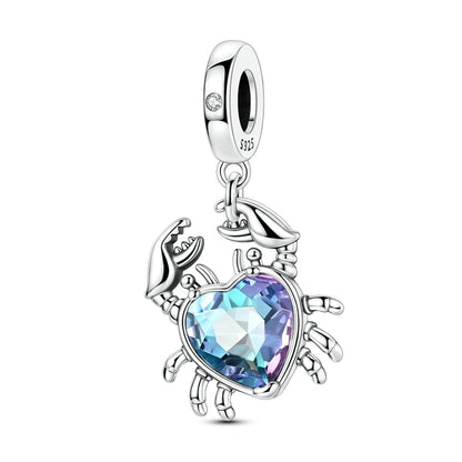 Neue Sommer 925 Sterling Silber Charms Perlen Anhänger Ozean Schildkröte Strand Obst Shell Blau Charme DIY Frauen Armband Schmuck Geschenk