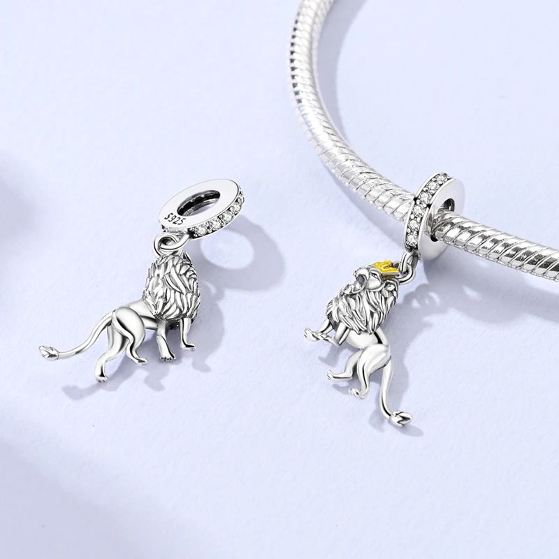 925 Sterling Silber Tier-Serie Charms Perlen Schaf Elefant Tiger Eule Anhänger Passend für Original-Armband DIY Frauen Geschenk