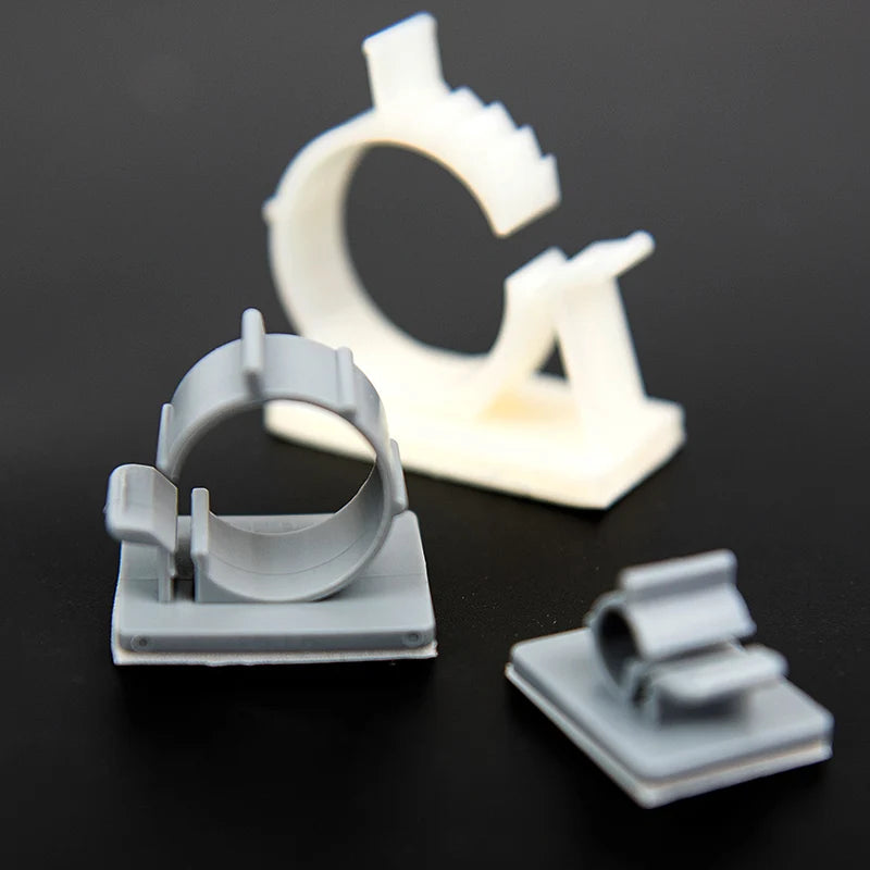24 Stück TS-0708 20 x 25, 20 x 25, 8 mm Durchmesser, grau, zweistufig, verstellbar, selbstklebend, Netzwerkkabel, Drahtclip, Schnalle, feste Halterung