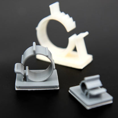 24 Stück TS-0708 20 x 25, 20 x 25, 8 mm Durchmesser, grau, zweistufig, verstellbar, selbstklebend, Netzwerkkabel, Drahtclip, Schnalle, feste Halterung