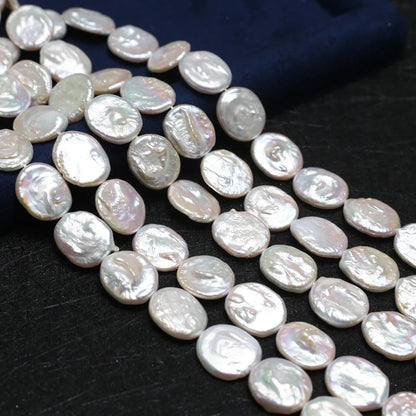 14x16mm AAA Weiß Mode Natürliche Süßwasser Perle Oval Barock Knopf Perle Schmuck Machen DIY Halskette Armband Zubehör geschenk