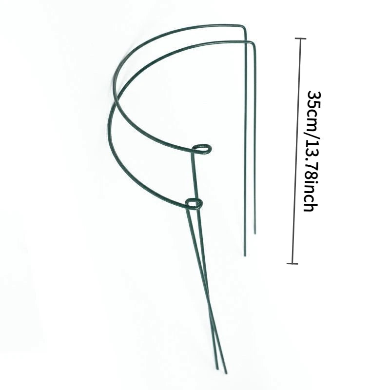35 cm Metall-Halbkreis-Pflanzengitter, 6-12 Stück, für den Innenbereich, zur Befestigung von Pfingstrosen, grünen Radieschen und Topfpflanzen, Garten-Kletterstütze