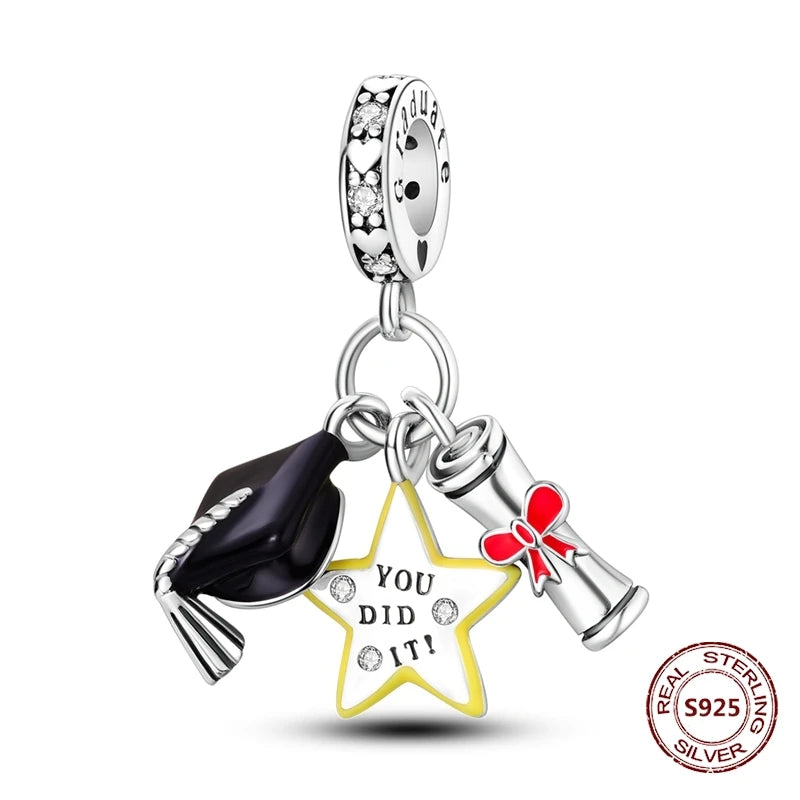 Flugzeug-Charm, 925er Silber, Original-Zirkon, Kleeblatt, Avocado, Charms, Perle, passend für Armbänder, DIY-Schmuck für Frauen, Hochzeitstag, Geschenk