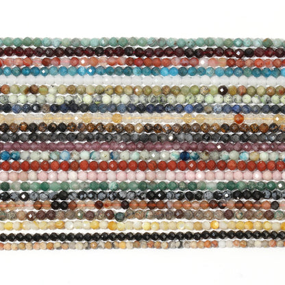 2 3 4mm natürliche facettierte Citrin Opal Jade Onyx Edelstein Perlen runde Mineral perlen für Schmuck herstellung DIY Armband Zubehör