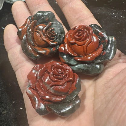 1 Stück Afrikanische Blutsteinrose |   Natürlicher Rohstein, getrommelter Stein im Bohemian-Stil, geeignet für Heimdekoration, Geschenke für Freunde