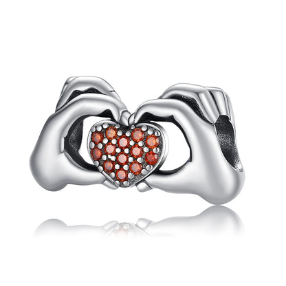 Romantischer 925 Sterling Silber Liebesschlüssel Herz-zu-Herz Charm für DIY Armband Halskette Verlobung Party Geschenke