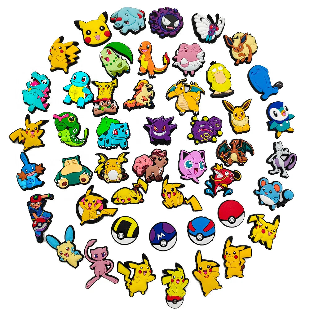 20/27/47 stücke Set Nette Pikachu Charizard Figuren Pokemon Loch Schuhe Charms Diy Schnalle Zubehör Pvc Cartoon Dekoration geschenk