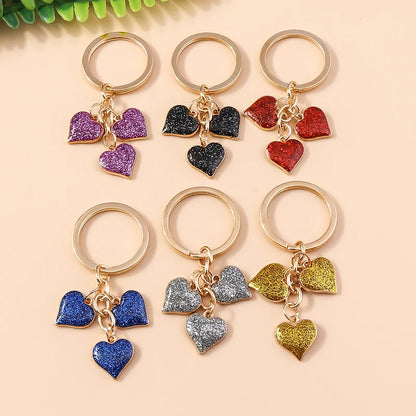 Schöne Bunte Herz Keychain Liebe Schlüsselanhänger Valentinstag Geschenk Schlüssel Ketten für Frauen Mädchen Auto Schlüssel Handtasche Schmuck Zubehör