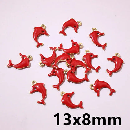 20 Stück Edelstahl Emaille Dolphin Lightning Moon Charms Anhänger für Ohrringe Armband Halskette DIY Schmuck Herstellung Zubehör