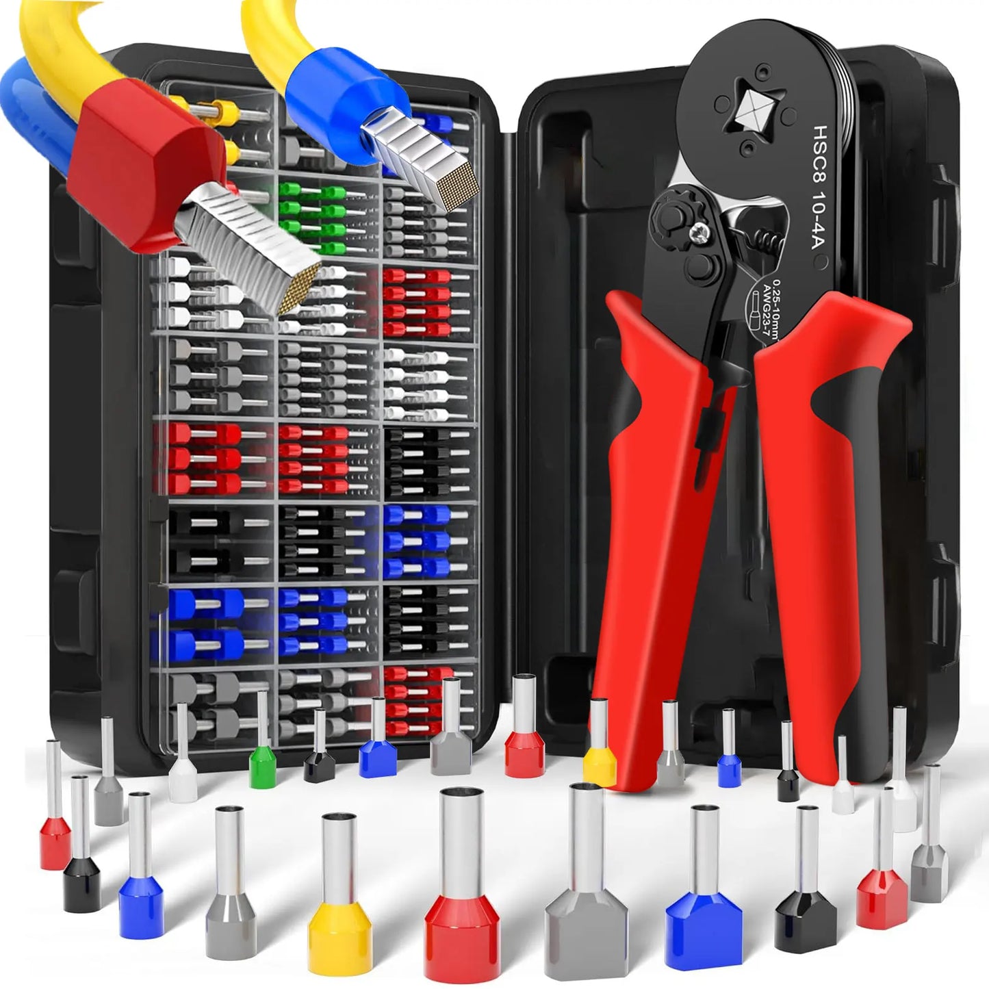 Isolierte Anschlussklemmen für elektrische Rohre, VE-Röhren-Crimpklemmen, Drahtkabelverbinder, Aderendhülsen, Anschlussklemmen-Set