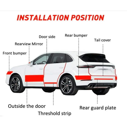 Nano Carbon Faser Auto Körper Film DIY Paste Schutz Streifen Auto Tür Sill Wasserdichte Schutz Film Seite Spiegel Anti Scratch Band