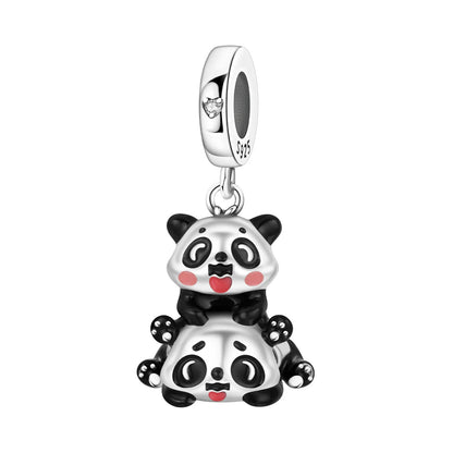 Exquisiter 925 Sterling Silber Panda Chamäleon Waschbär, Koi Welpen Tier-Anhänger Passend für DIY Armband Halskette Premium Party Geschenke