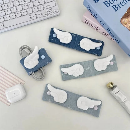 Stoff-Kabel-Organizer-Clip, süß, kausal, tragbar, Kabel-WrapTie für Ladegerät, Kopfhörer, USB-Kabel-Organizer, Reisen, unverzichtbar