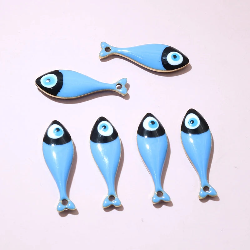 10 Stück 20x6,5mm Emaille Fisch Charms Anhänger Edelstahl DIY Schmuck Making Zubehör Erkenntnisse für Halsketten Ohrringe Armband