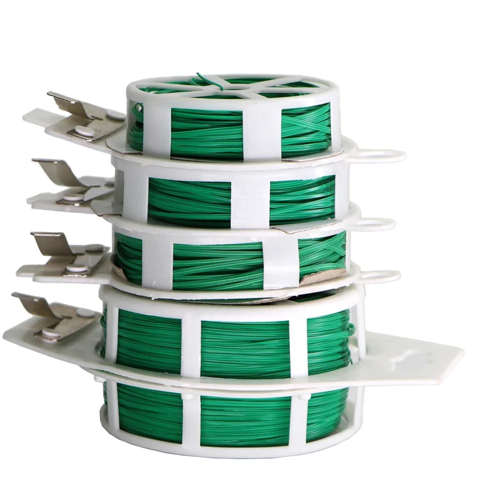 1pc 30/50M Langlebige Pflanzen Krawatte Grüne Beschichtung mit Cutter Starke Twisted Cord Garten Bonsai Unterstützung gartenarbeit Und Outdoor Verwenden Suppl