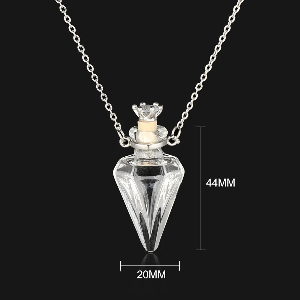 Mode Glas Parfüm Ätherisches Öl Flasche Anhänger DIY frauen Parfüm Wunsch Knochen Asche Lanugo Duft Enhancer Halskette