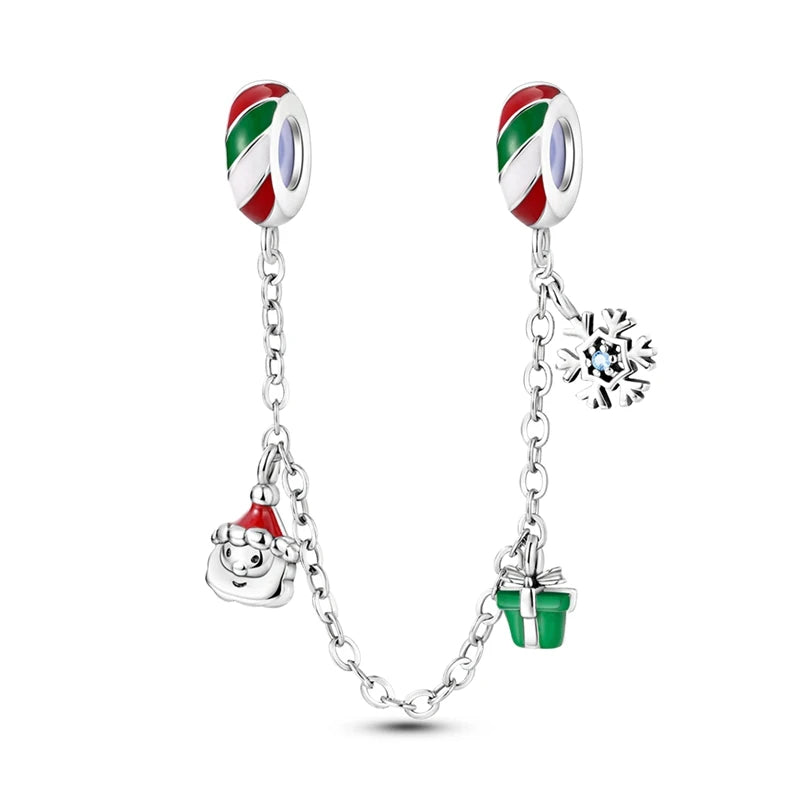 Silber-Charm, 925er-Sterlingsilber, Clip-Charms, Sicherheitsketten-Charm, CZ-Pavé, runde Clip-Perlen, passend für Original-Armbänder, Schmuckherstellung