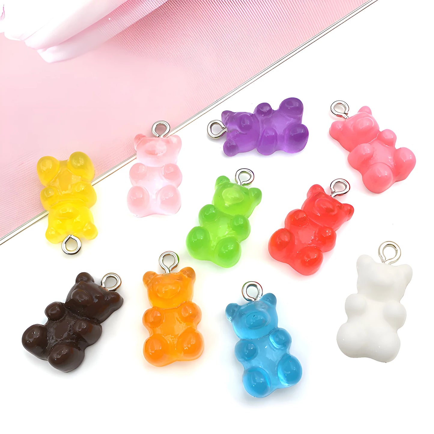 32-teiliges Kunstharz-Lutscher-, Ombre-Bär- und Süßigkeiten-Charms, kreatives Anhänger-Set für DIY-Ohrringe, Schlüsselanhänger und Taschenzubehör.