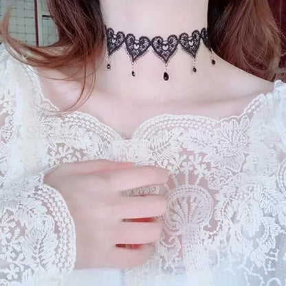 Neo-Gothic Punk Black Sexy Lace Necklace For Women Fashion Retro Clavicle Chain Halloween Collar Choker Steampunk Gifts