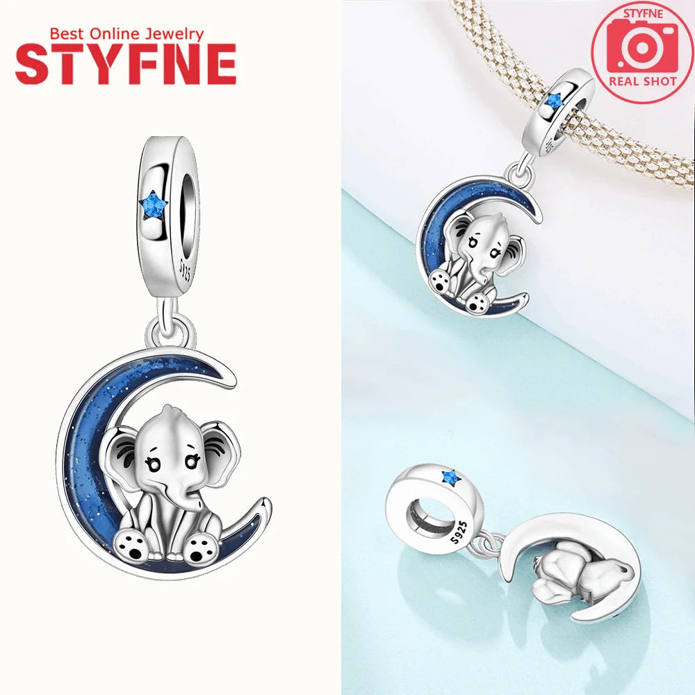 Tier-Serie-Charms, 925er Silber, Esel, Koala, Elefant, niedliche kleine Maus, Perlen-Anhänger, passend für DIY-Original-Armband, Modeschmuck