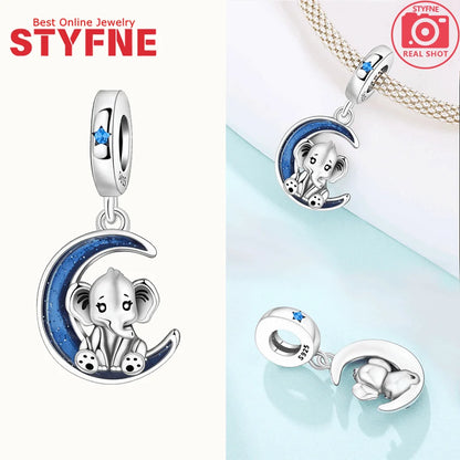 Tier-Serie-Charms, 925er Silber, Esel, Koala, Elefant, niedliche kleine Maus, Perlen-Anhänger, passend für DIY-Original-Armband, Modeschmuck