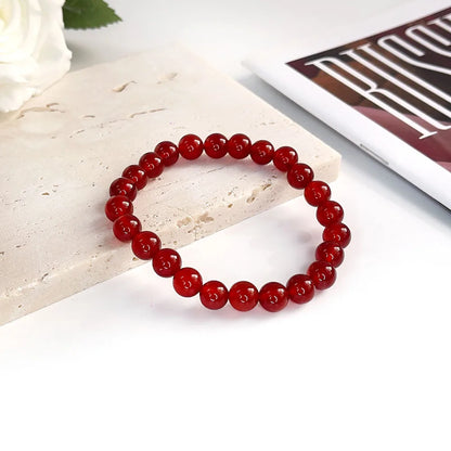 Naturstein rosa Zebra Perlen Armband 6/8mm Dalmatiner Jaspis Rhodochrosit Achat Armband Edelstein Perlen Armband