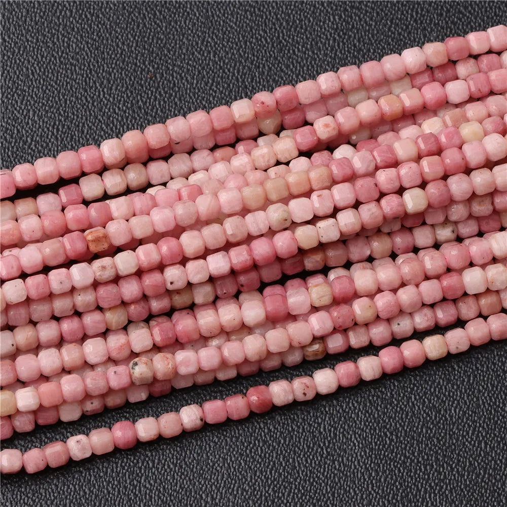 Heiße Natürliche Facettierte Stein Perle 2-3mm Kleine Quadratische Quarz Granat Glas Cube Lose Perlen Für Schmuck Machen hand Zubehör