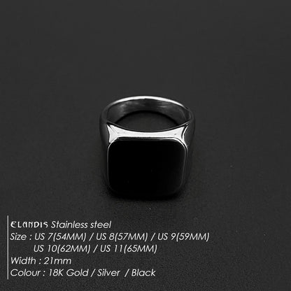 ELANDIS Modeschmuck, quadratische Edelstahlringe für Herren, Accessoires, Jahrestag, Hochzeit, Party, Geschenk, trendige geometrische Ringe