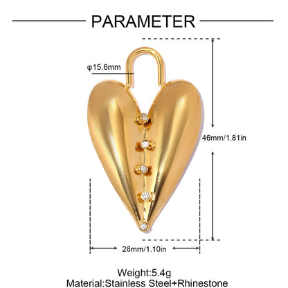 3 Stück/Set Modische Edelstahl Rosen-Blumen DIY Ohrring-Anhänger Herzförmige Halsketten-Anhänger Damen Böser-Blick-Schmuck Großhandel