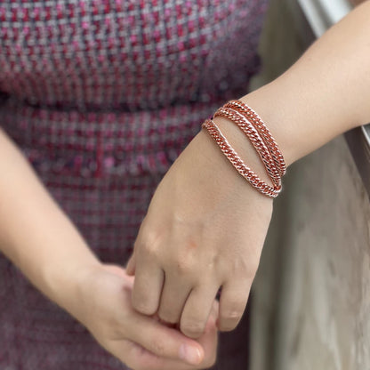 Vinterly Lange Halskette mit kubanischer Kette für Männer und Frauen, rotes Kupfer, verstellbar, 20/22 Zoll, gedrehte Halsketten, kratzfester Kettenschmuck