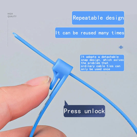 5/1000 Stück Langlebige, wiederverwendbare Kabelbinder aus Kunststoff, Nylon-Umreifungsriemen, Kabelbinder, Slipknot, Loose Slipknot, Recycling-Organizer, abnehmbar