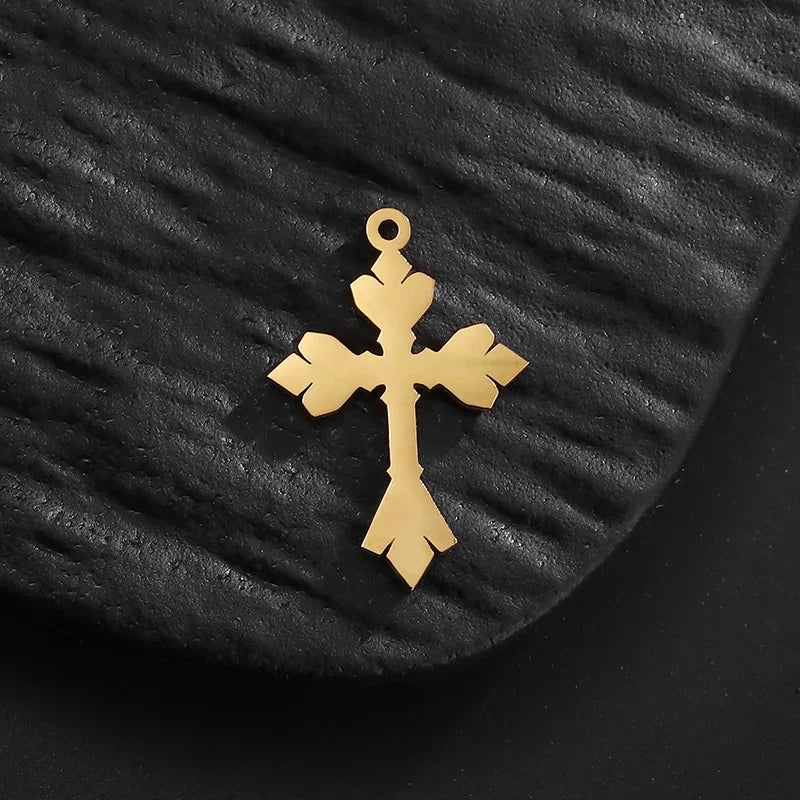 10 Stück/Lot Neue Edelstahl-Kreuzanhänger für Schmuckherstellung Kreuz-Schmuckherstellungs-Charms Zubehör