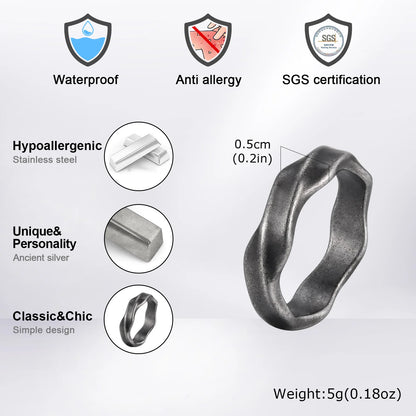 Einfache Mobius-Ringe für Männer und Jungen, einfacher Paar-Fingerring aus Edelstahl, Punk-Vintage-Schmuckgeschenke