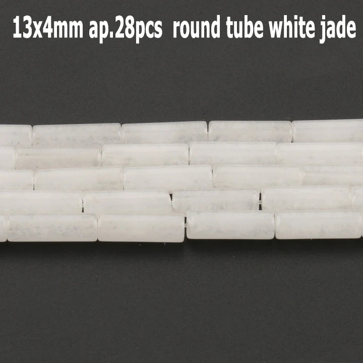 44 Arten weiße Chalcedon-Jade-Achat-Perle, Naturstein, Rondelle-Würfel, facettierte lose Perlen für Schmuckherstellung, Armbänder, Zubehör